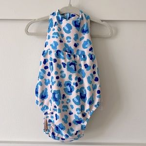 Kortni Jeane halter toddler leapord blue swim